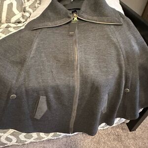 Mixit Charcoal Zip-Up Sweater Cape